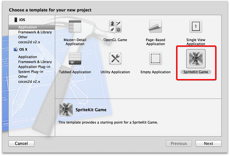 新建一个SpriteKit工程