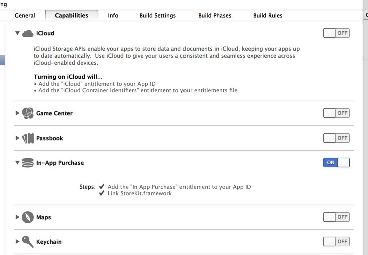 Xcode5的Capabilities